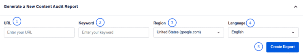 A snapshot of how to create SEOBoost’s Content Audit Feature