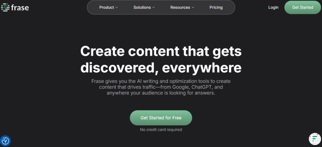 Frase A snapshot of Frase's homepage