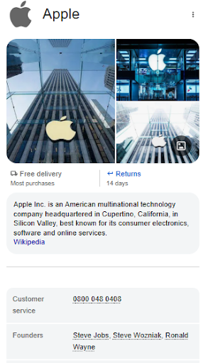 knowledge panels A snapshot of knowledge panels section in Google
