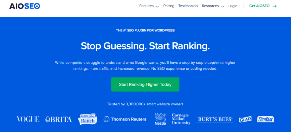 image - SEOBoost A snapshot of AIOSEO's homepage