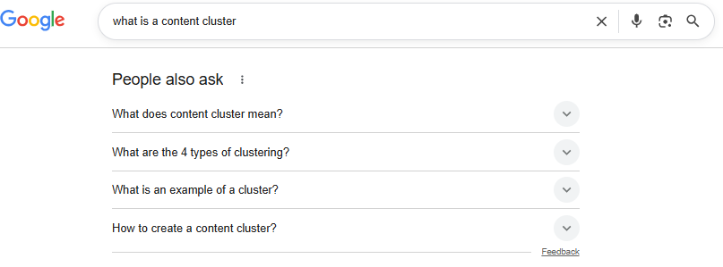 A snapshot of Google's PAA box showing relevant questions A snapshot of Google's PAA box showing relevant questions