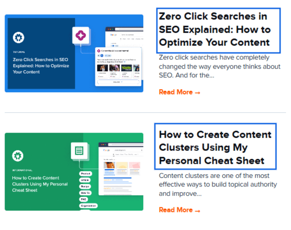A snapshot of SEOBoost's blog page showing different blogs to boost topical authority.